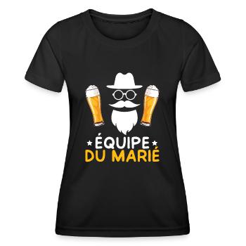 Marié Fête EVG Enterrement De Vie De Garçon Groupe - T-shirt sport Femme - noir - Devant - AI Model Female 172 light (172cm)