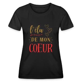 L'élu de mon cœur - T-shirt sport Femme - noir - Devant - AI Model Female 172 light (172cm)