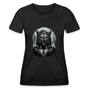 WERWOLF im Kostüm 6 - Frauen Funktions-T-Shirt - Schwarz - Vorne - AI Model Female 172 light (172cm)