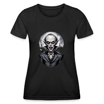 un vampire souriant 6 - T-shirt sport Femme - noir - Devant - AI Model Female 172 light (172cm)