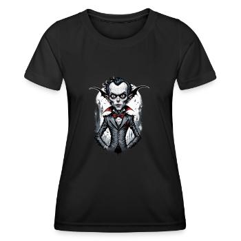 un vampire à grosse tête 1 - T-shirt sport Femme - noir - Devant - AI Model Female 172 light (172cm)