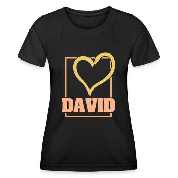Heart David - Women's Functional T-Shirt - black - Front - AI Model Female 172 light (172cm)