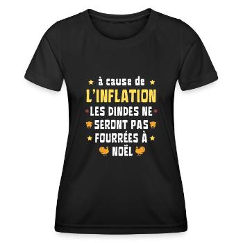 inflation dinde noël Humour - T-shirt sport Femme - noir - Devant - AI Model Female 172 light (172cm)