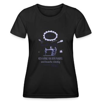 Nähen macht süchtig Schneider Näherin Schneiderin - Frauen Funktions-T-Shirt - Schwarz - Vorne - AI Model Female 172 light (172cm)