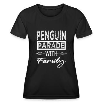 family values penguins communication in families - Women's Functional T-Shirt - black - Front - AI Model Female 172 light (172cm)