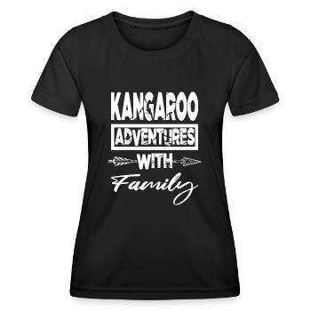 Kangourou habitats blague dictons cadeau d’anniversaire - T-shirt sport Femme - noir - Devant - AI Model Female 172 light (172cm)