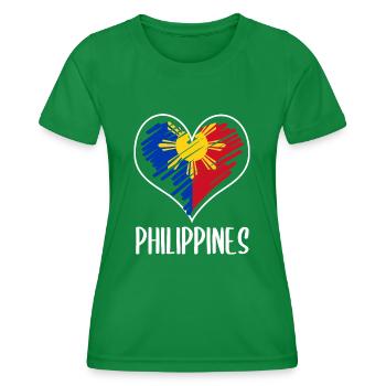 Philippinen Filipino Flagge Stolz I Geschenk - Frauen Funktions-T-Shirt - Kelly Green - Vorne - AI Model Female 172 dark (172cm)