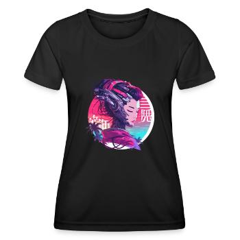 Geisha des années 80 Cyborg Lady - T-shirt sport Femme - noir - Devant - AI Model Female 172 light (172cm)