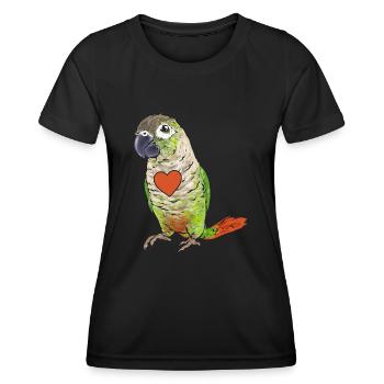 Molinasittich Papagei Vogel Sittich - Frauen Funktions-T-Shirt - Schwarz - Vorne - AI Model Female 172 light (172cm)