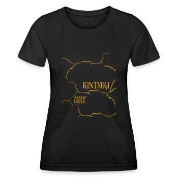 Kintsugi Art Pottery Cracks and Failures - Women's Functional T-Shirt - black - Front - AI Model Female 172 light (172cm)