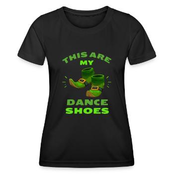 Ce sont mes chaussures de danse irlandaises Celtic Ireland - T-shirt sport Femme - noir - Devant - AI Model Female 172 light (172cm)