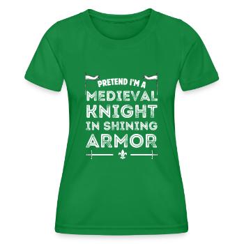 Tu so, als wäre ich ein mittelalterlicher Ritter in glänzender Rüstung - Frauen Funktions-T-Shirt - Kelly Green - Vorne - AI Model Female 172 dark (172cm)
