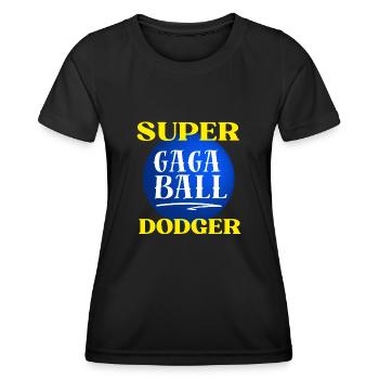 Ma planète est Gaga Ball Dodgeball Hexagon Pit - T-shirt sport Femme - noir - Devant - AI Model Female 172 light (172cm)