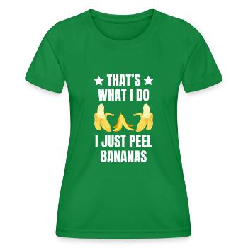 C’EST CE QUE JE FAIS, JUSTE ÉPLUCHER DES BANANES - T-shirt sport Femme - vert - Devant - AI Model Female 172 dark (172cm)