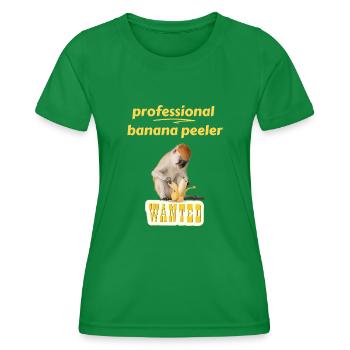 Éplucheur de banane professionnel Funny Monkey - T-shirt sport Femme - vert - Devant - AI Model Female 172 dark (172cm)