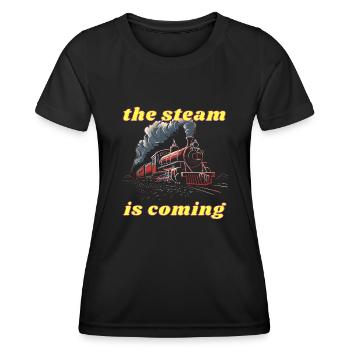 Der Dampf kommt - Frauen Funktions-T-Shirt - Schwarz - Vorne - AI Model Female 172 light (172cm)