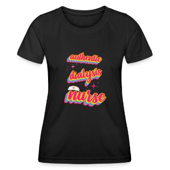 Authentische Dialyseschwester im Retro-Stil - Frauen Funktions-T-Shirt - Schwarz - Vorne - AI Model Female 172 light (172cm)