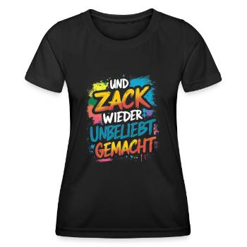 Und zack wieder unbeliebt gemacht - Frauen Funktions-T-Shirt - Schwarz - Vorne - AI Model Female 172 light (172cm)