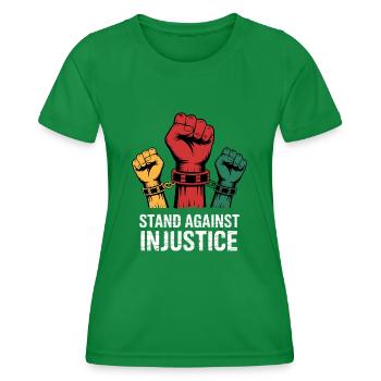 S’opposer à l’injustice pour les fiers - T-shirt sport Femme - vert - Devant - AI Model Female 172 dark (172cm)