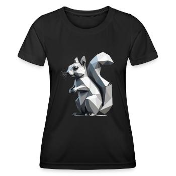 Écureuil - Mignon design de polygone bas - T-shirt sport Femme - noir - Devant - AI Model Female 172 light (172cm)