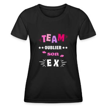 Team Oublier Son Ex Copain - T-shirt sport Femme - noir - Devant - AI Model Female 172 light (172cm)