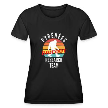PYRENEES BIGFOOT RESEARCH TEAM - T-shirt sport Femme - noir - Devant - AI Model Female 172 light (172cm)