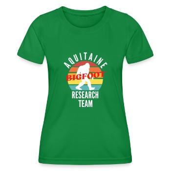 AQUITAINE BIGFOOT RESEARCH TEAM - Women's Functional T-Shirt - kelly green - Front - AI Model Female 172 dark (172cm)