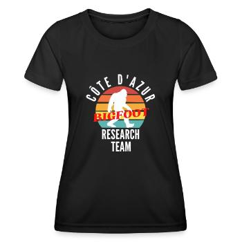 COTE D AZUR BIGFOOT RESEARCH TEAM - T-shirt sport Femme - noir - Devant - AI Model Female 172 light (172cm)