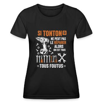 Si PAPA Ne Peut Pas Le Rparer Personne Ne Peut - T-shirt sport Femme - noir - Devant - AI Model Female 172 light (172cm)