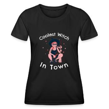 Coolest Witch in Town - Frauen Funktions-T-Shirt - Schwarz - Vorne - AI Model Female 172 light (172cm)