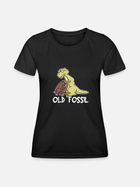 Humorous gift for old fossils and dinosaur fans - Women's Functional T-Shirt - black