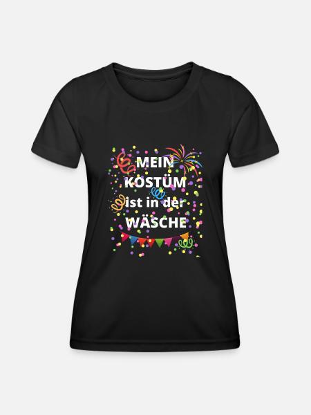 Fassching Karneval Spruch Für Kostümfreie Party - Frauen Funktions-T-Shirt - Schwarz