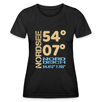 Nordsee Norddeich Coordonnées Frise orientale Nord - T-shirt sport Femme - noir - Devant - AI Model Female 172 light (172cm)