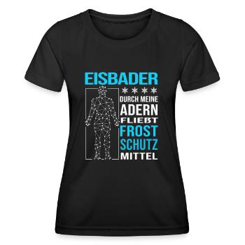 eisbader winterbader winterschwimmer kalt extrem - Frauen Funktions-T-Shirt - Schwarz - Vorne - AI Model Female 172 light (172cm)