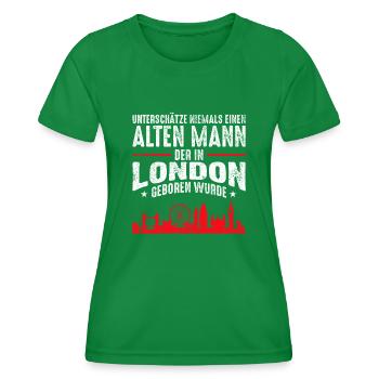 London Alter Mann Sprüche Geschenk - Frauen Funktions-T-Shirt - Kelly Green - Vorne - AI Model Female 172 dark (172cm)