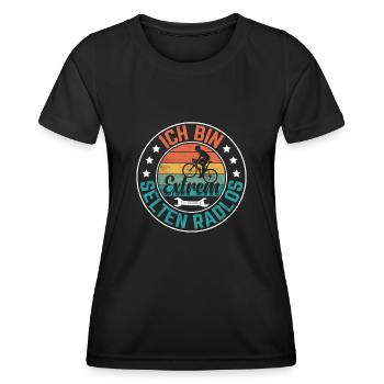 Ich bin extrem selten Radlos 04 - Frauen Funktions-T-Shirt - Schwarz - Vorne - AI Model Female 172 light (172cm)