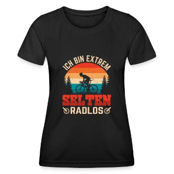 Ich bin extrem selten Radlos Radfahrer Geschenk - Frauen Funktions-T-Shirt - Schwarz - Vorne - AI Model Female 172 light (172cm)