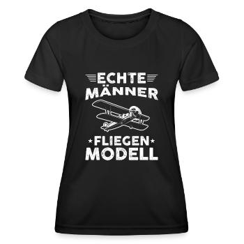 Modellfliegen | Männer Geschenkidee Modellflug - Frauen Funktions-T-Shirt - Schwarz - Vorne - AI Model Female 172 light (172cm)