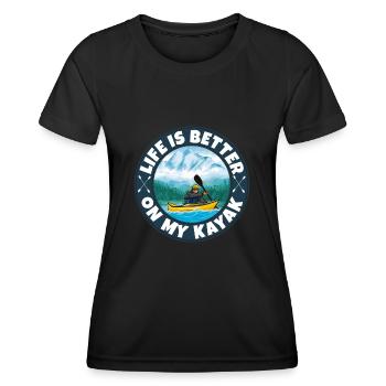 Kajak fahren - Frauen Funktions-T-Shirt - Schwarz - Vorne - AI Model Female 172 light (172cm)
