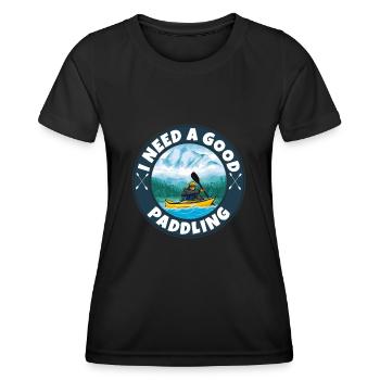 Kajak fahren - Frauen Funktions-T-Shirt - Schwarz - Vorne - AI Model Female 172 light (172cm)