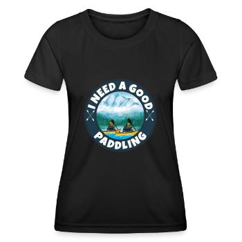 Kajak fahren - Frauen Funktions-T-Shirt - Schwarz - Vorne - AI Model Female 172 light (172cm)