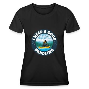 Kajak fahren - Frauen Funktions-T-Shirt - Schwarz - Vorne - AI Model Female 172 light (172cm)