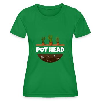 Pot head Pflanzen Gärtner - Frauen Funktions-T-Shirt - Kelly Green - Vorne - AI Model Female 172 dark (172cm)