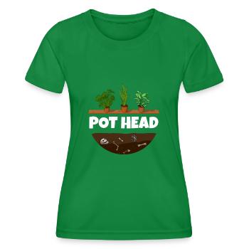 Pot head Pflanzen Gärtner - Frauen Funktions-T-Shirt - Kelly Green - Vorne - AI Model Female 172 dark (172cm)