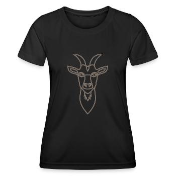 Chèvre Bock Animal Motif Farm avec Chèvre - T-shirt sport Femme - noir - Devant - AI Model Female 172 light (172cm)