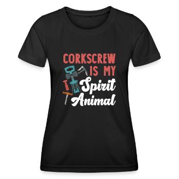 Dégustation de vin de sommelier - T-shirt sport Femme - noir - Devant - AI Model Female 172 light (172cm)