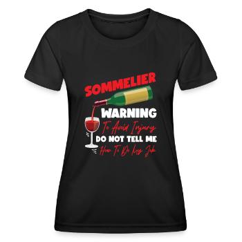 Sommelier Wine Drinking Tasting - Women's Functional T-Shirt - black - Front - AI Model Female 172 light (172cm)