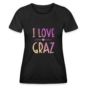 I Love Graz - Women's Functional T-Shirt - black - Front - AI Model Female 172 light (172cm)