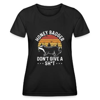 Honey Badger Gives No Retro - Women's Functional T-Shirt - black - Front - AI Model Female 172 light (172cm)