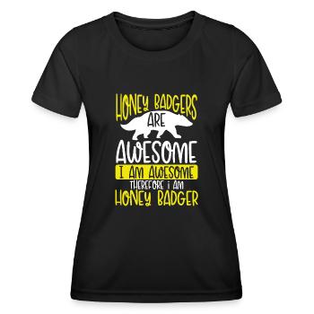 Honigdachs Sind Genial - Frauen Funktions-T-Shirt - Schwarz - Vorne - AI Model Female 172 light (172cm)